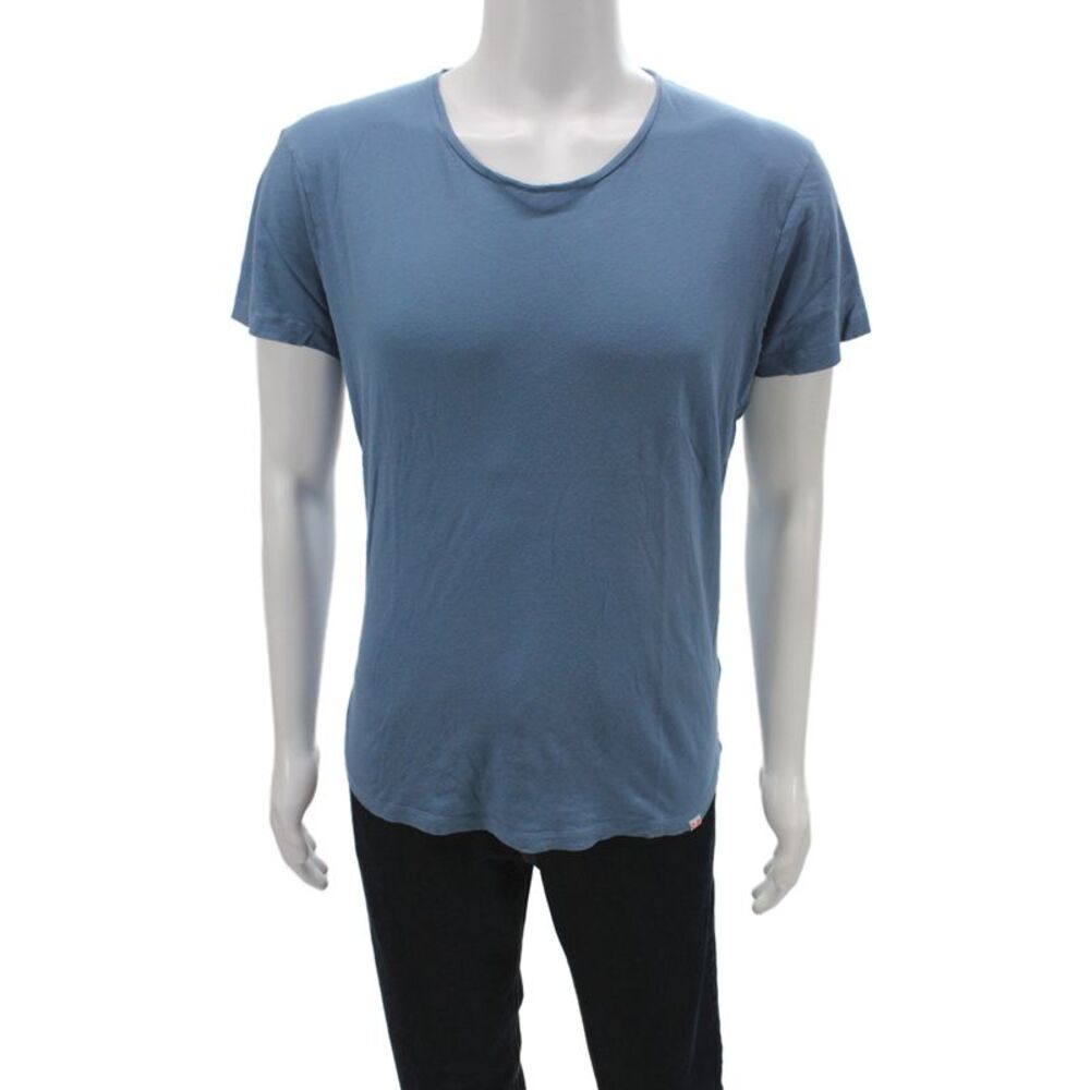 Orlebar Brown Mens Basic Blue Cotton T-Shirt Size M